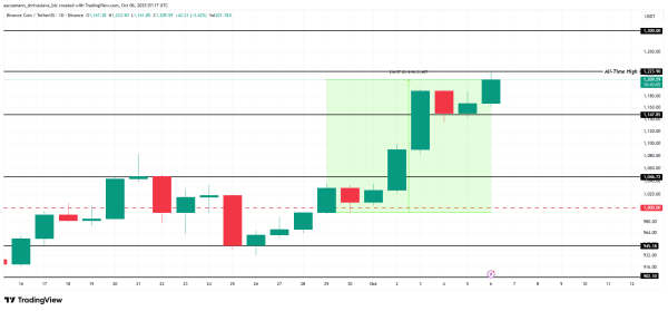 BNB Price Forms New All-Time High After 21% Rise In A Week