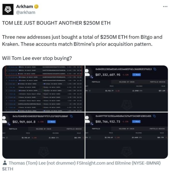 BitMine's Lee says Ether's 'price dislocation' is a signal to buy