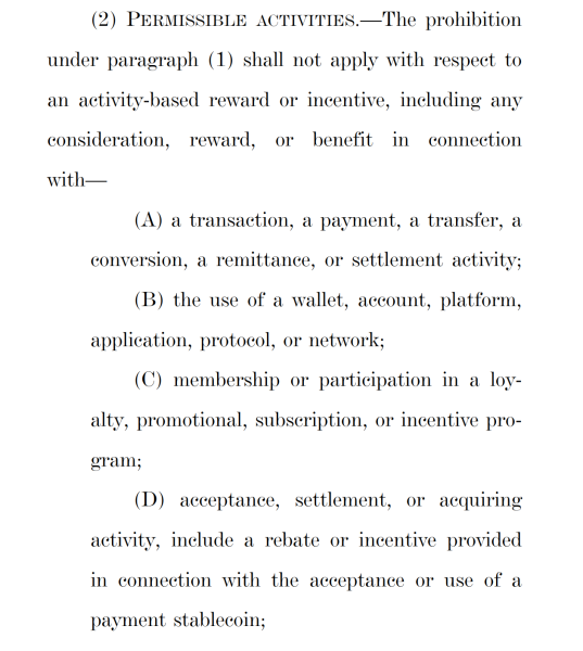 New Senate CLARITY Act draft allows activity-based stablecoin rewards