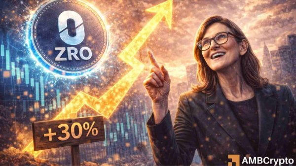 LayerZero&rsquo;s ZRO jumps 30% after Cathie Wood backs &lsquo;Zero&rsquo; chain