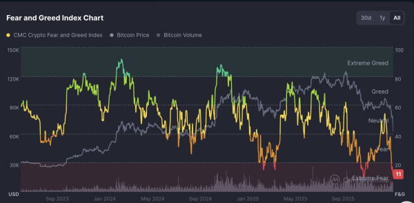 Crypto market sentiment plunges to extreme fear